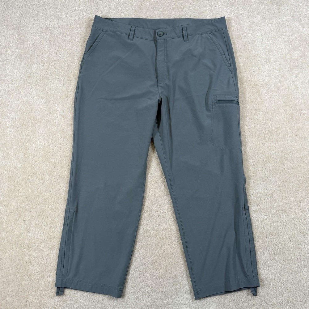 Eddie Bauer Ripstop Crop Pants Womens 12 Blue Stretch Hiking Travel Outdoor